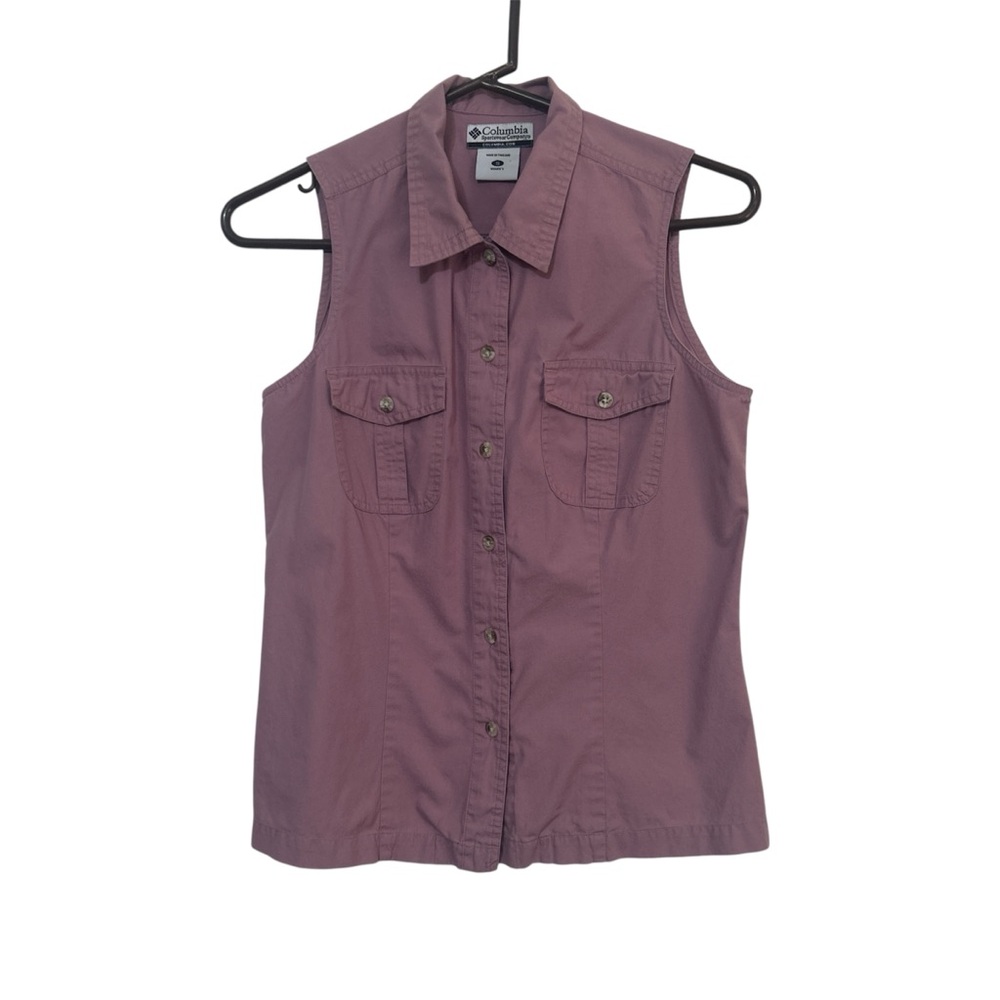 Columbia Women’s Sleeveless Utility Button-Up Shirt, Size S, Dusty Mauve